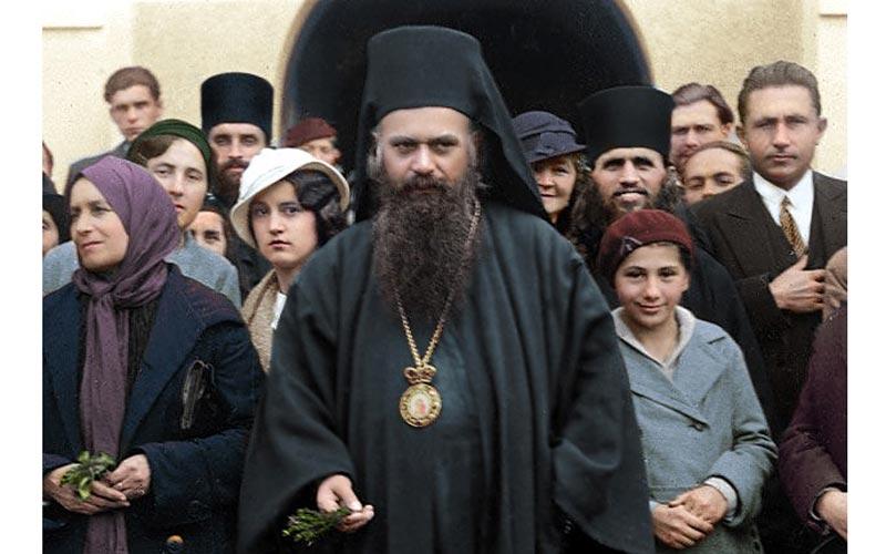 колорисана фотографија светог владике Николаја Велимировића