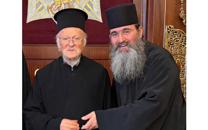 архимандрит Никанор Мишков и патријарх Вартоломеј
