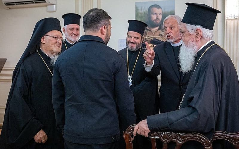 Патриарх Вартоломей с делегация при Зеленски на 22 септември 2025 г.