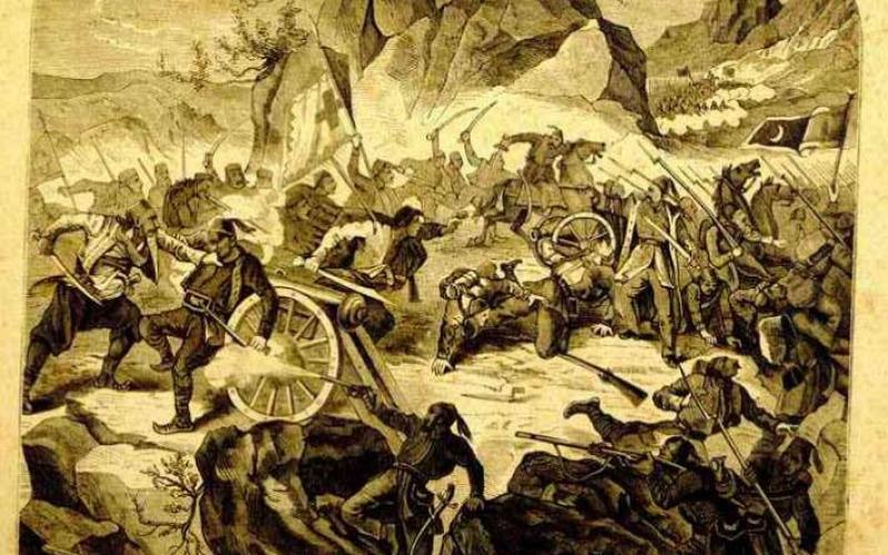 Битка на Вучијем Долу. Илустрација из илустрованог часописа „Орао“ за 1877. г.